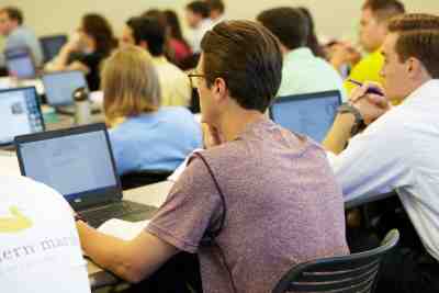 students at their desks 