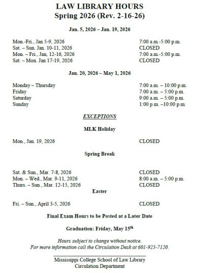 Library Schedule 