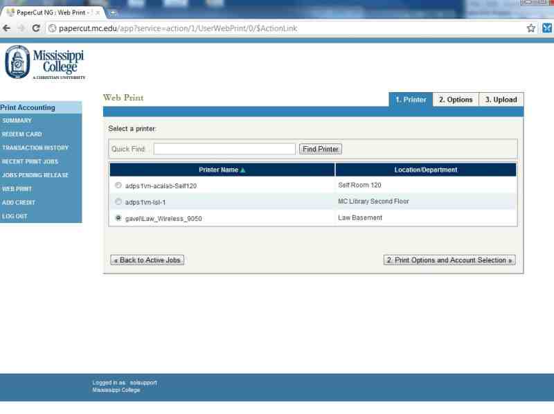 Wireless Printing | Mississippi College School of Law